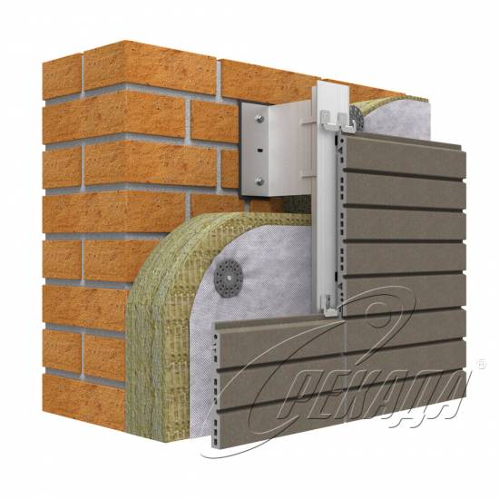 Фасадные системы - Подсистема алюминиевая Из терракоты Скрытый кляммер Скрытый способ Вертикальная подконструкция