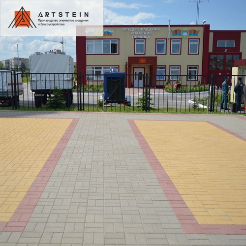 Плитка тротуарная ArtStein Прямоугольник красный, Старение 1.П4 100*200*40мм
